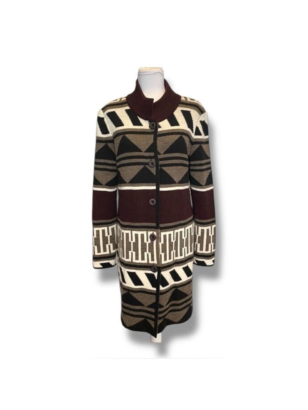 GiGiO Italy Southwest Geometric Knit Cardigan Coat Sweater Jacket Women’s XL